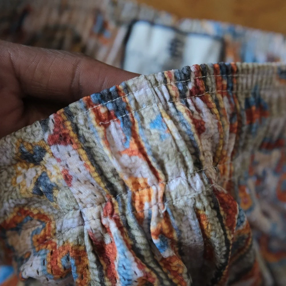Eric Emanuel Shorts Mens Multi Tapestry Print Mesh Streetwear XXL Basic